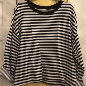 H&M Striped Oversized Sweatshirt